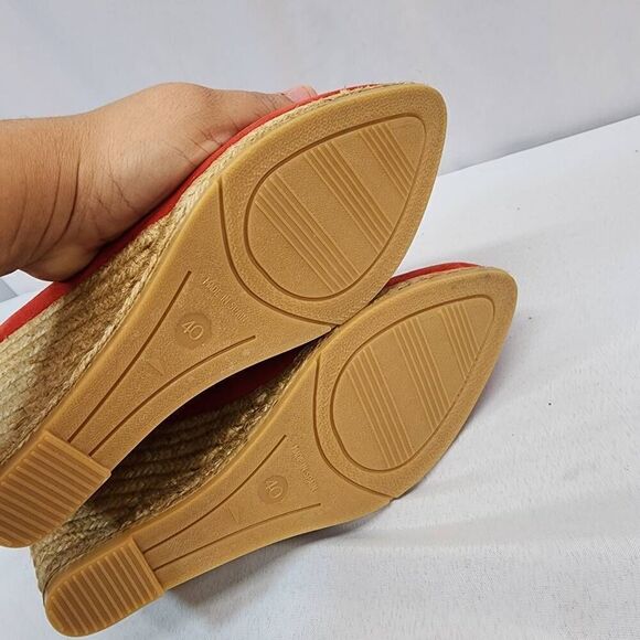 Eric Michael TEVA Size EU 40 US 9.5 Women's Red Suede Espadrilles Wedge Heels Sa - Picture 6 of 11
